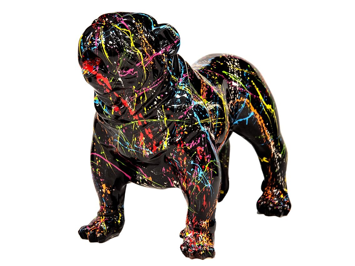 Pop Art Skulptur Englische Bulldogge Street Art 70 x 80cm 