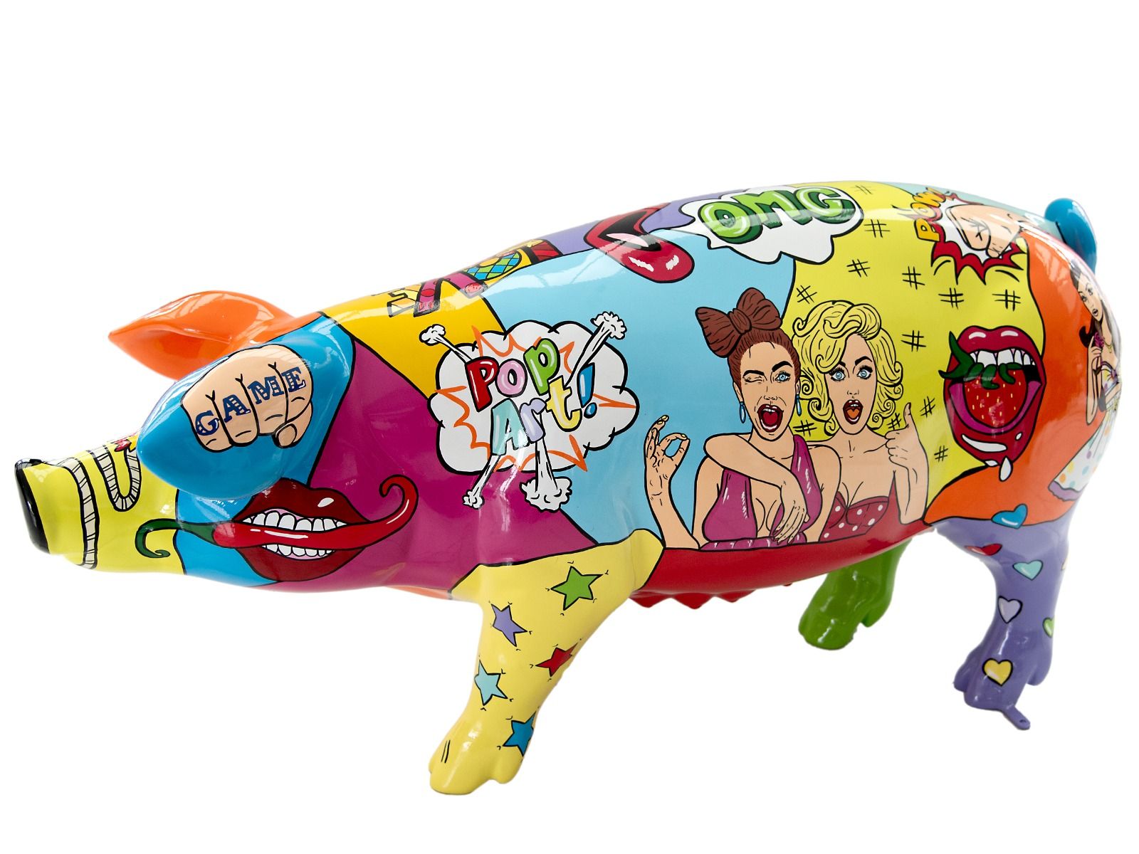 Pop Art Skulptur Schwein 150 x 45cm
