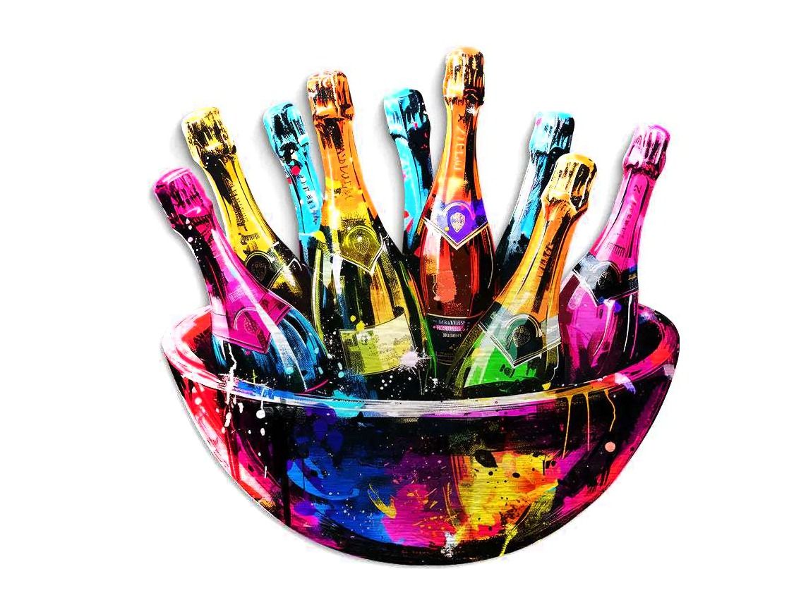 Pop Art Wandkunst Sparkling Life Aluminium gebürstet 100 x 100cm 