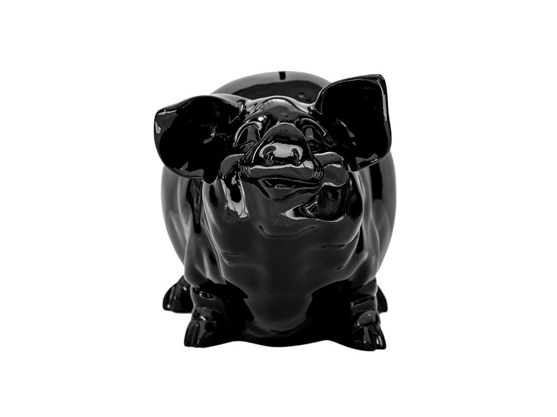 Pop Art Skulptur Sparschwein Black 31 x 41cm 