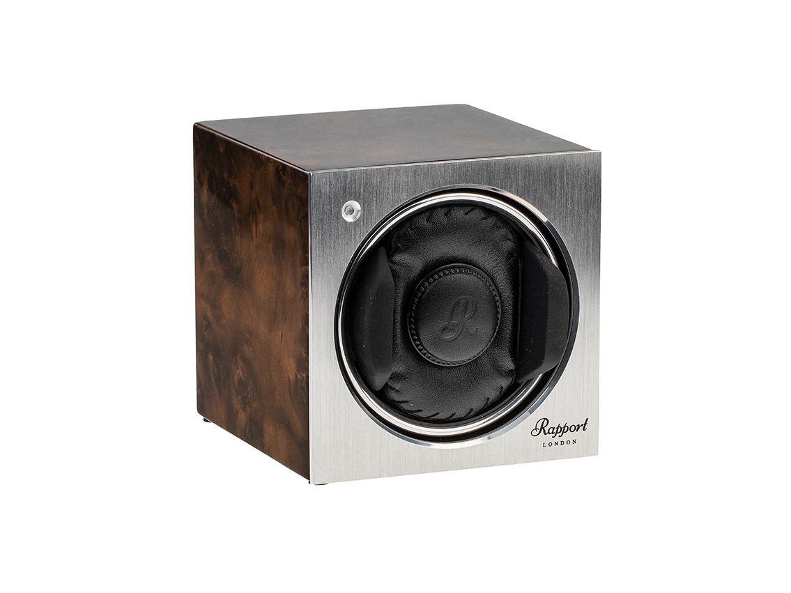 Rapport Tetra Mono Watch Winder Walnuss Holz stapelbar 110x110x115mm Neu