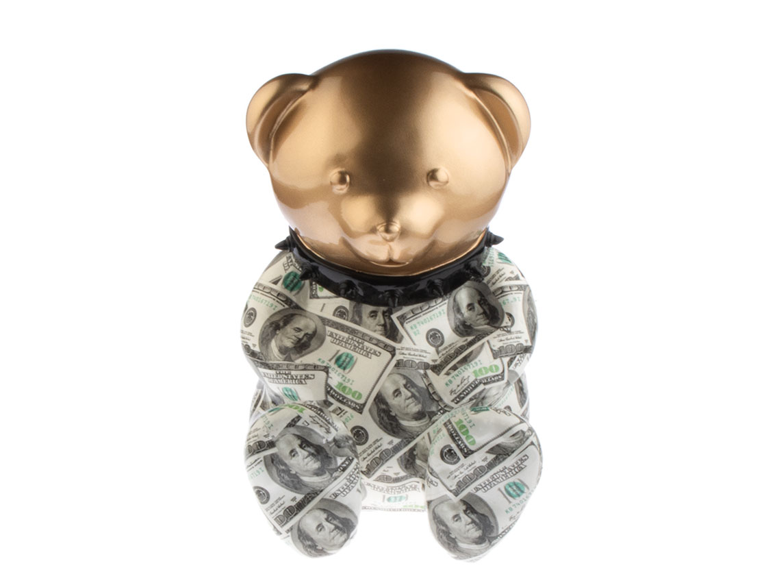 Pop Art Skulptur Dollar Teddy 31 x 20cm