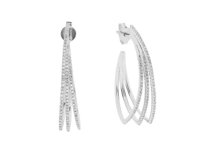 Facet Ohrringe 18kt Weißgold 6,5g Diamanten 0,50ct