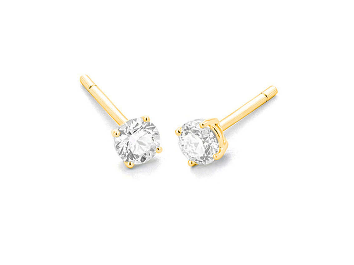 Facet Ohrstecker Solitär 18kt Gelbgold 1,6g Diamanten 1,44ct mit GIA-Zertifikat 
