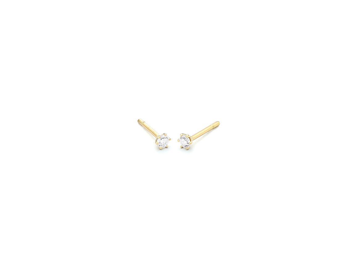 Ohrstecker Solitär 18kt Gelbgold 1,1g Diamanten 0,40ct 