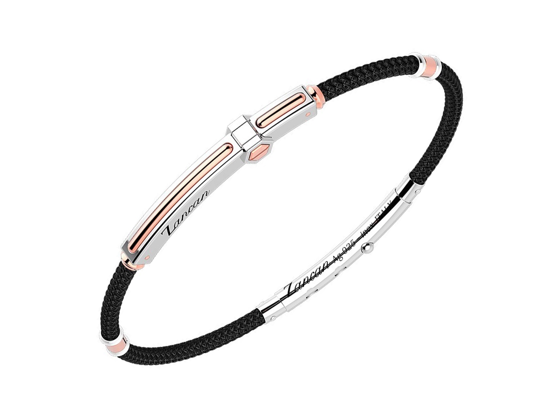 Zancan Armband 925 Sterlingsilber 18kt Roségold 9,5g Kelvar