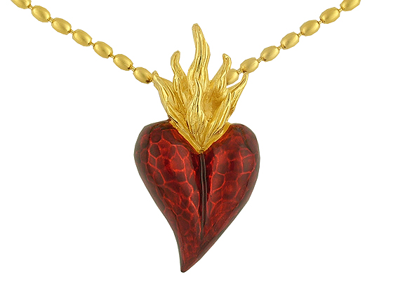 Drachenfels Anhänger "Flammen Inferno" mit Kette Gelbgold UVP 839,- Neu