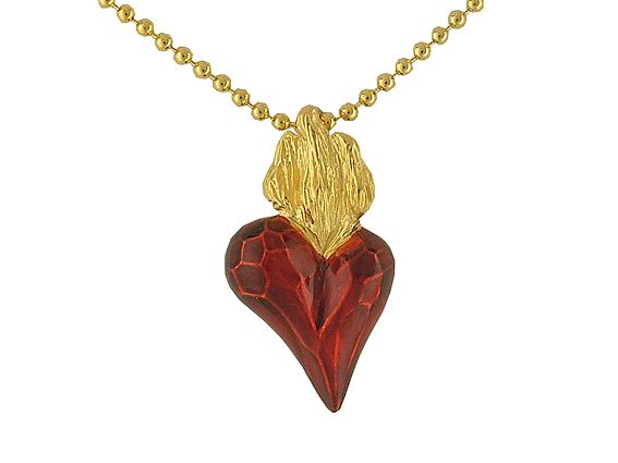 Drachenfels Anhänger "Flammen Inferno" mit Kette Gelbgold Neu