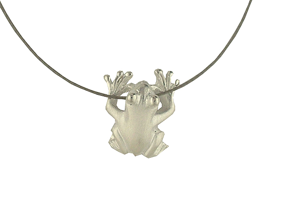 Drachenfels Anhänger "Frosch" Silber mit Kette Stahlseil UVP 192,- Neu
