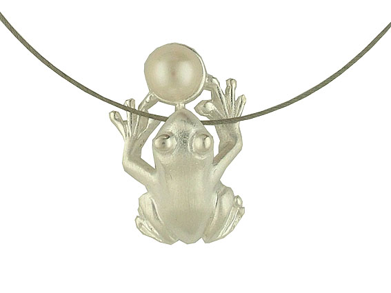 Drachenfels Anhänger "Frosch" Silber Kette Steilseil Neu