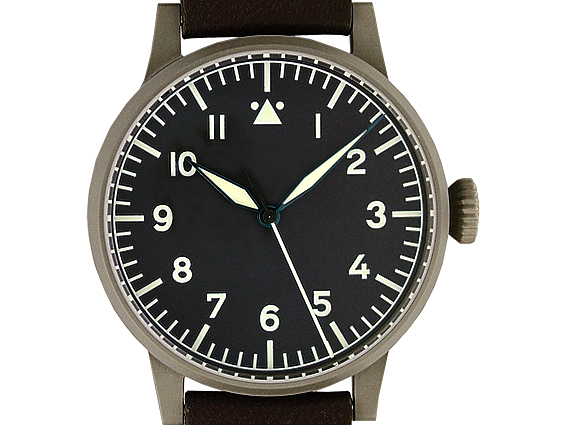 Laco Fliegeruhr Original Memmingen Handaufzug Armband Leder 42mm Neu