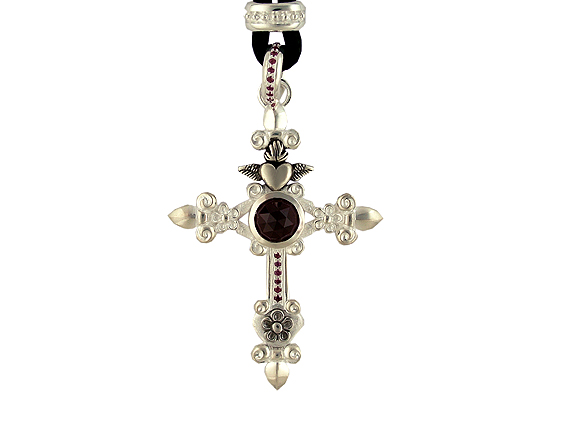 Drachenfels Kreuz Anhänger "Carpe Diem" Silber mit Lederband Neu