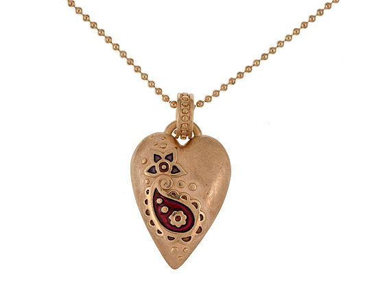 Drachenfels Herz Anhänger "Memories of Kashmir" Roségold mit Kette UVP 423,- Neu