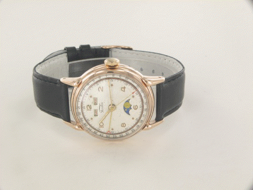 Fortis Vollkalender - rosegold - Bracelet leather - 35,5mm - very 