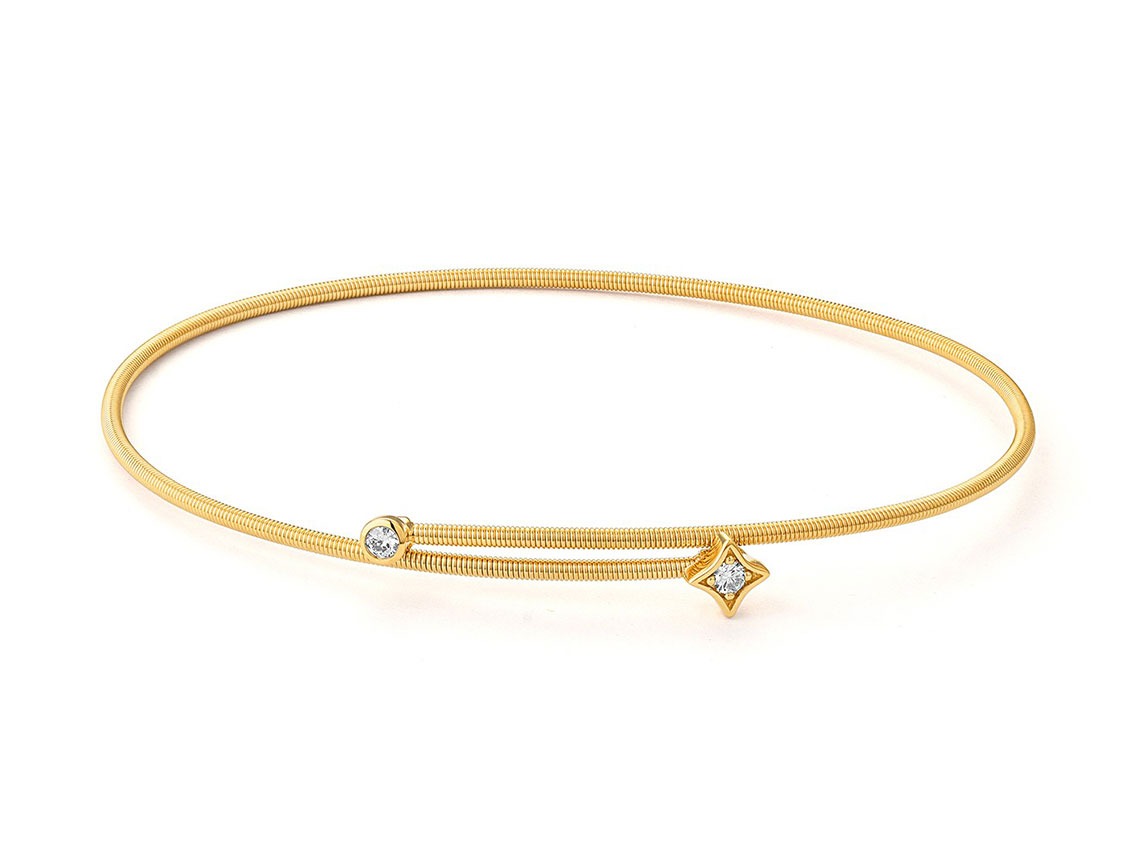 Facet Armreif 18kt Gelbgold 3,5g Diamanten 0,07ct