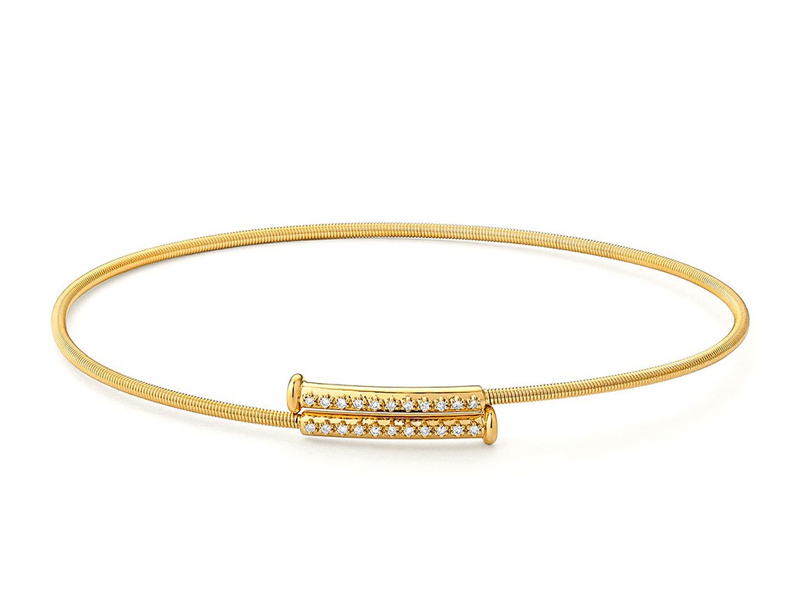 Facet Armreif 18kt Gelbgold 4,1g Diamanten 0,06ct