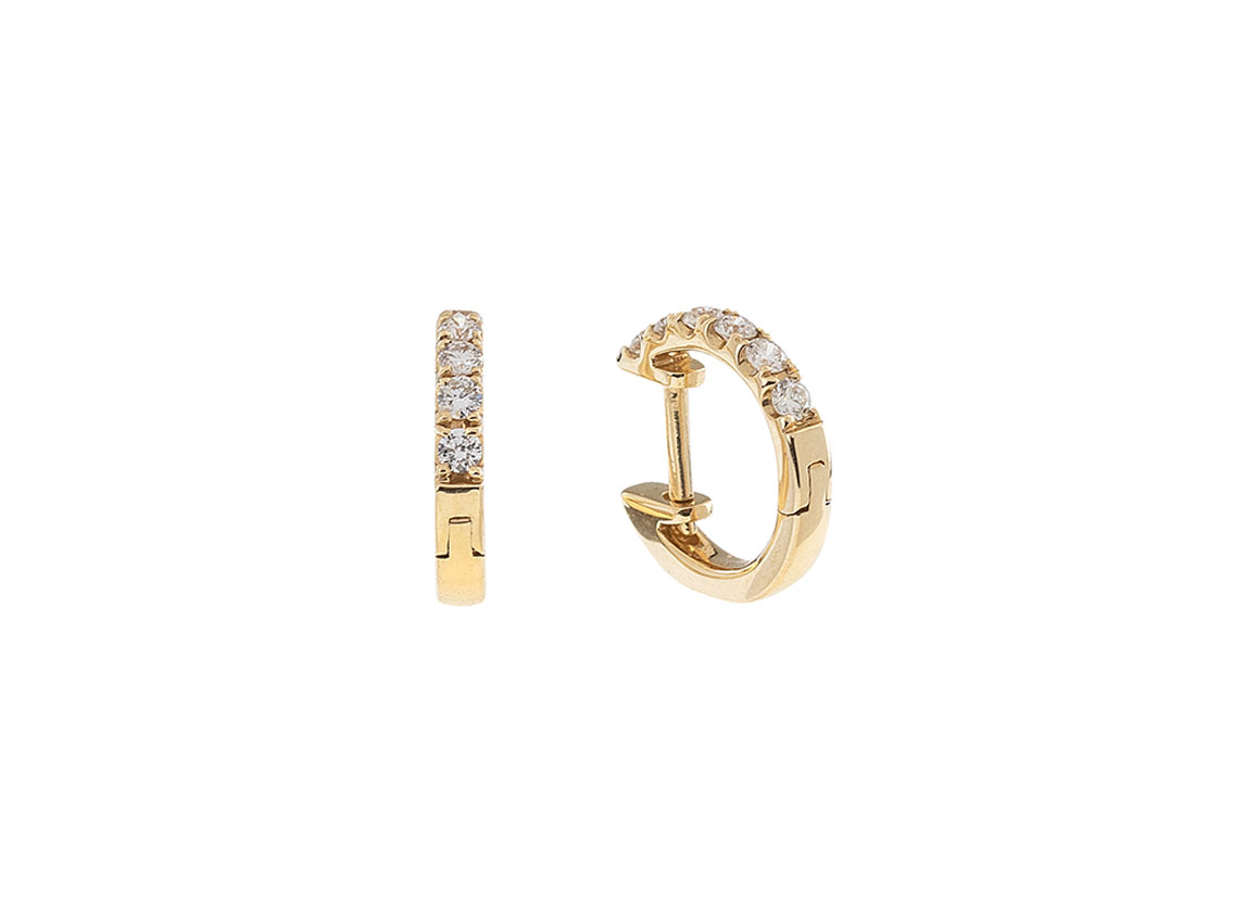 Creolen 18kt Gelbgold 1,6g Diamanten ca. 0,19ct