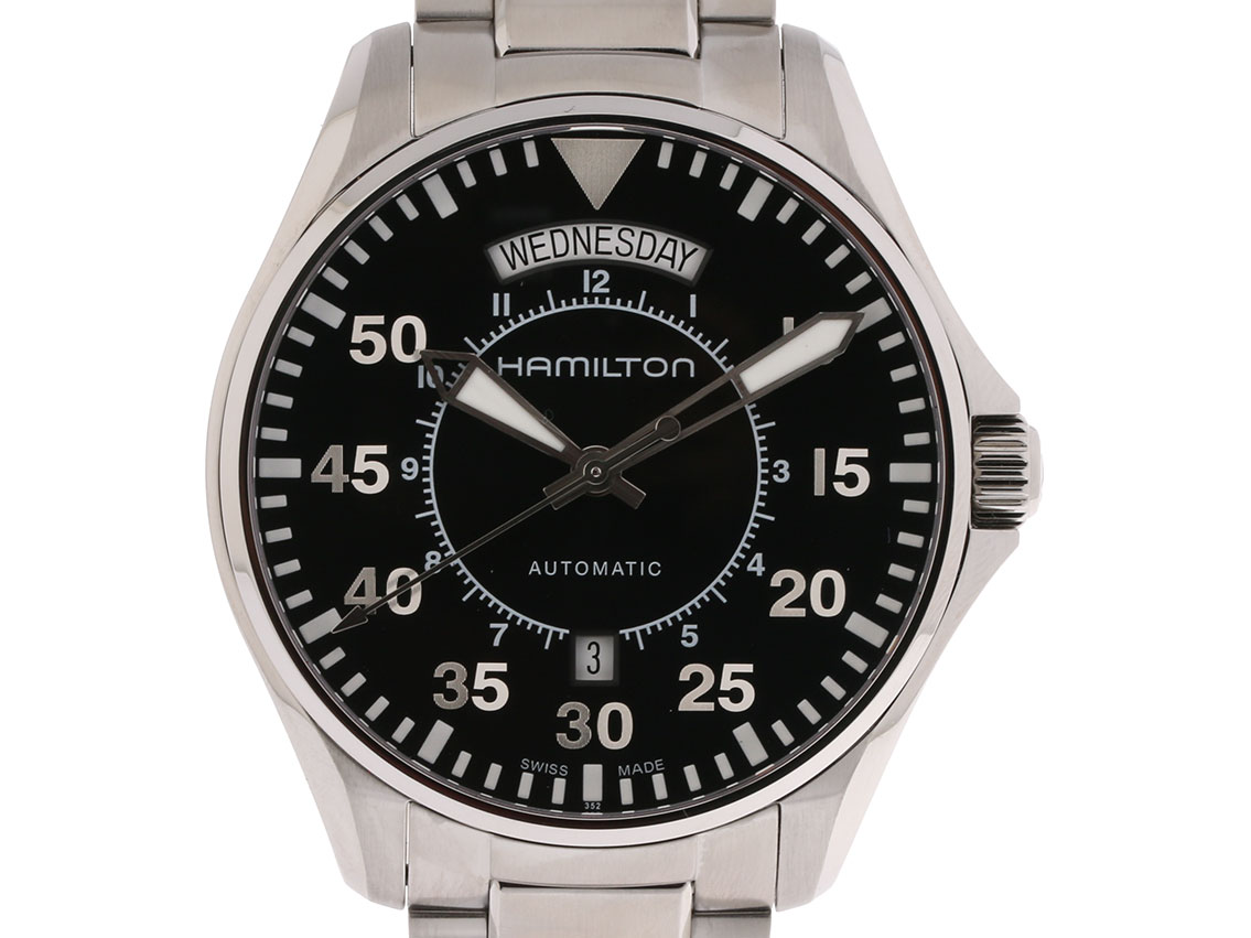 Hamilton Khaki Aviation Pilot Day-Date Stahl Automatik Armband Stahl 42mm Ungetragen