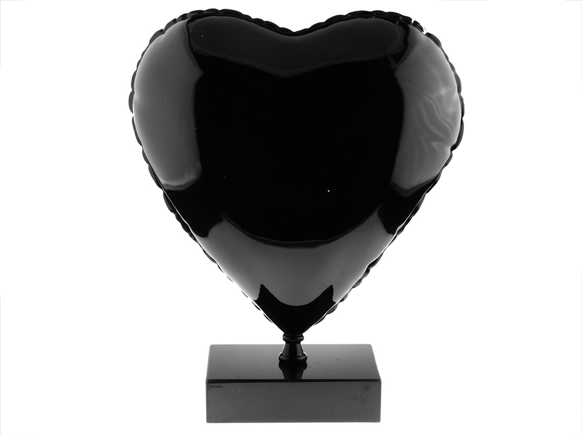 Pop Art Skulptur Luftballon Herz Black 40 x 48cm 