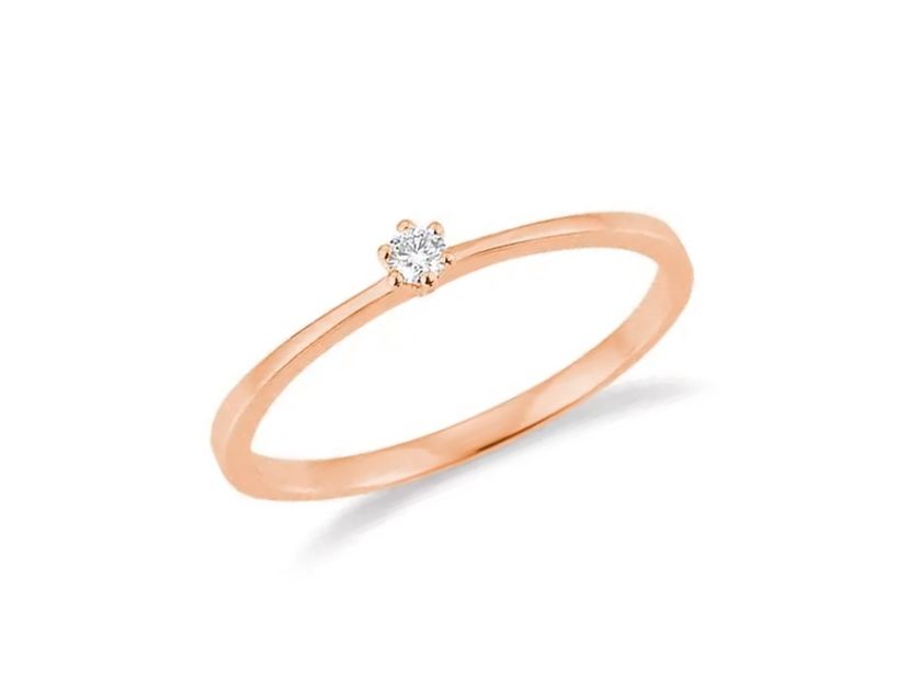 Palido Ring Solitär 14kt Roségold 1,1g Diamant 0,05ct