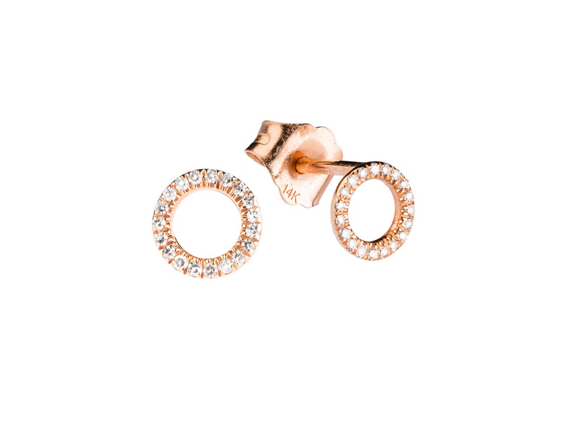 Palido Ohrschmuck Ring 14kt Rotgold 0,6g Diamanten 0,06ct 