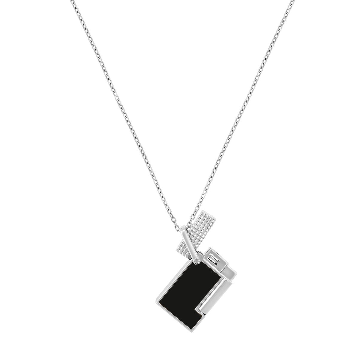 S.T. Dupont Kette Feuerzeug Necklace Lighter Silber Ref.K27076CH Full Set Neu