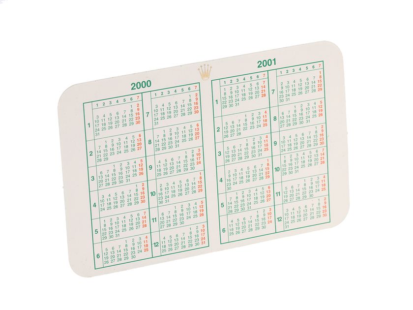 Rolex Kalender 2000 / 2001 100 x 65mm