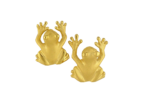 Drachenfels Ohrstecker "Froschkönig" Gelbgold UVP 137,-Neu