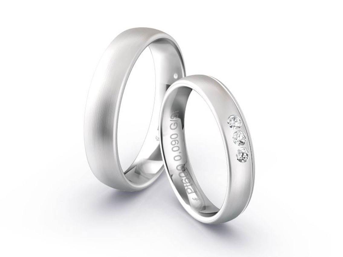 Fischer Trauringe 600 Platin 11,5g Diamanten 0,02ct