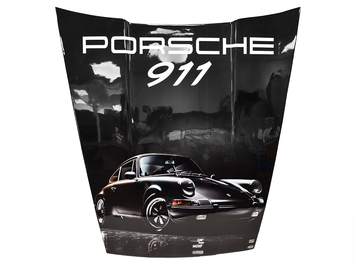 Pop Art Motorhaube Tall 911 Black Edition 130 x 120cm 