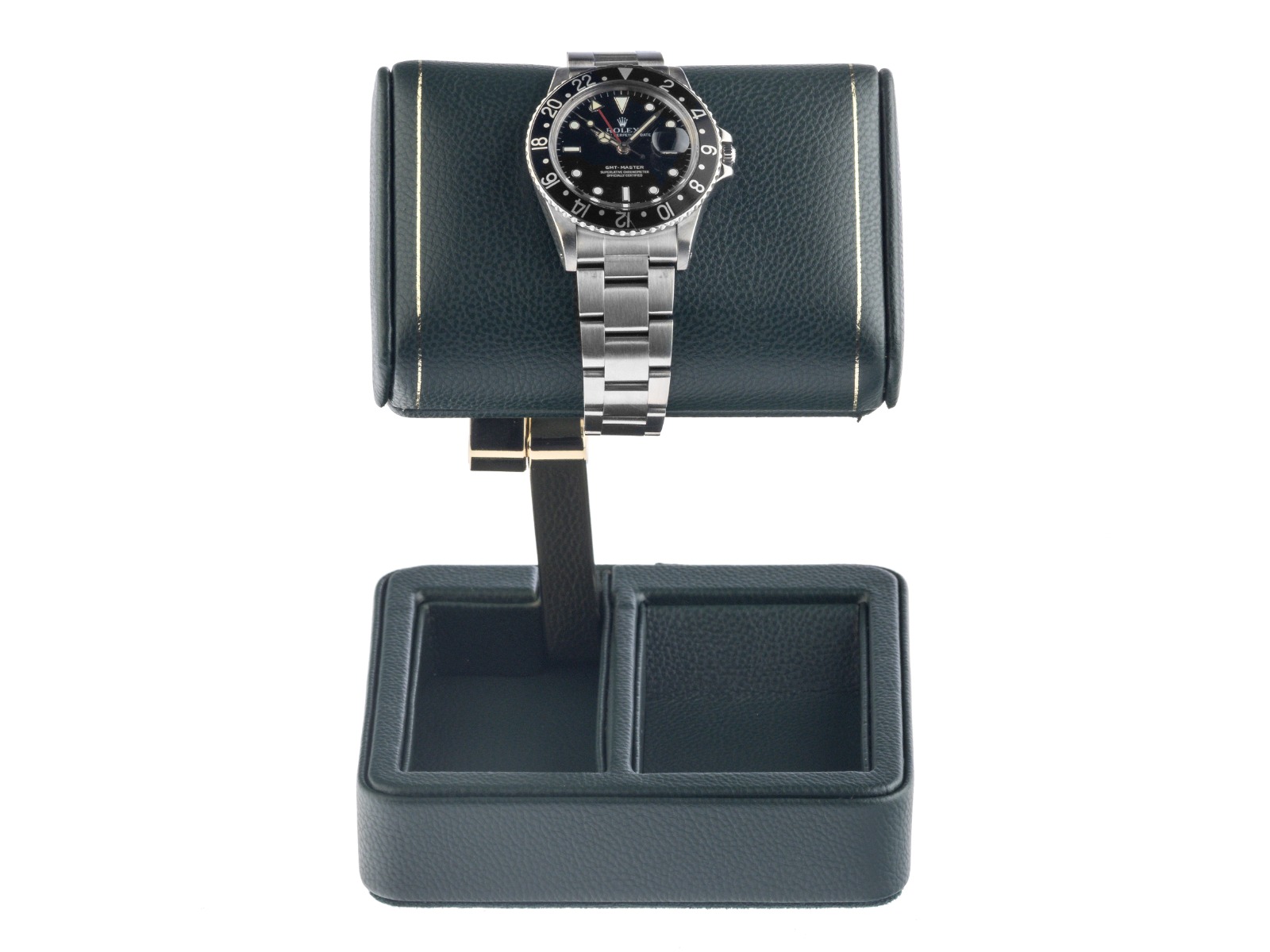 Wolf Travel Watch Stand British Racing Single grün Leder 175x113x110mm 