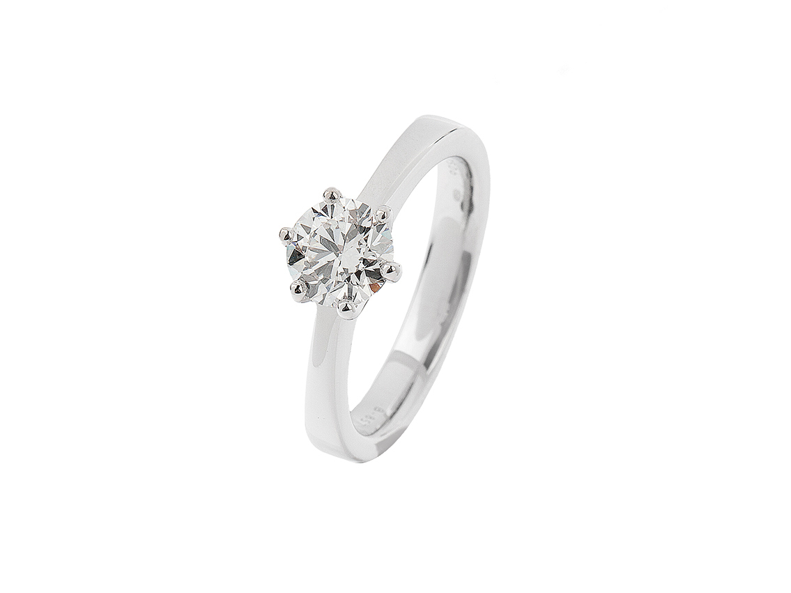 Facet Ring Solitär 18kt Weißgold 6,4g DiamondByWay 1,01ct Neu