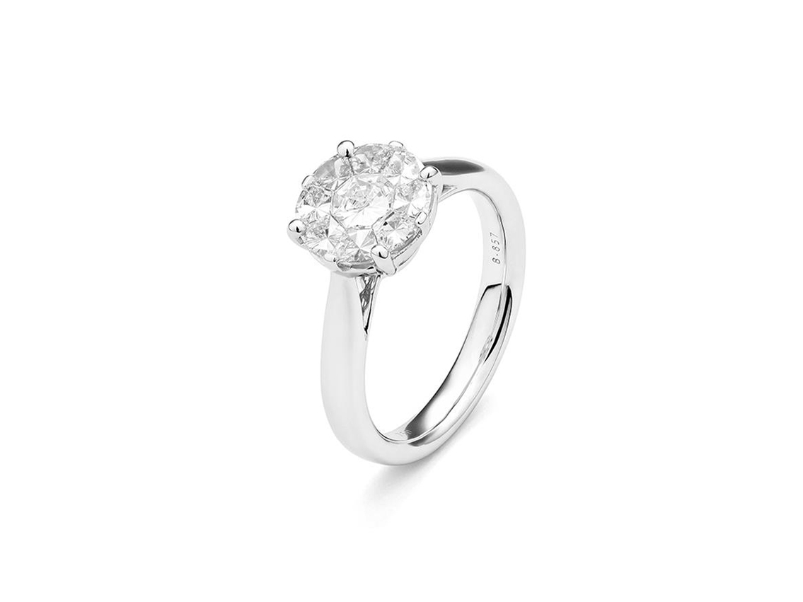 Facet Ring 18kt Weißgold 5,7g Diamanten 0,95ct Neu