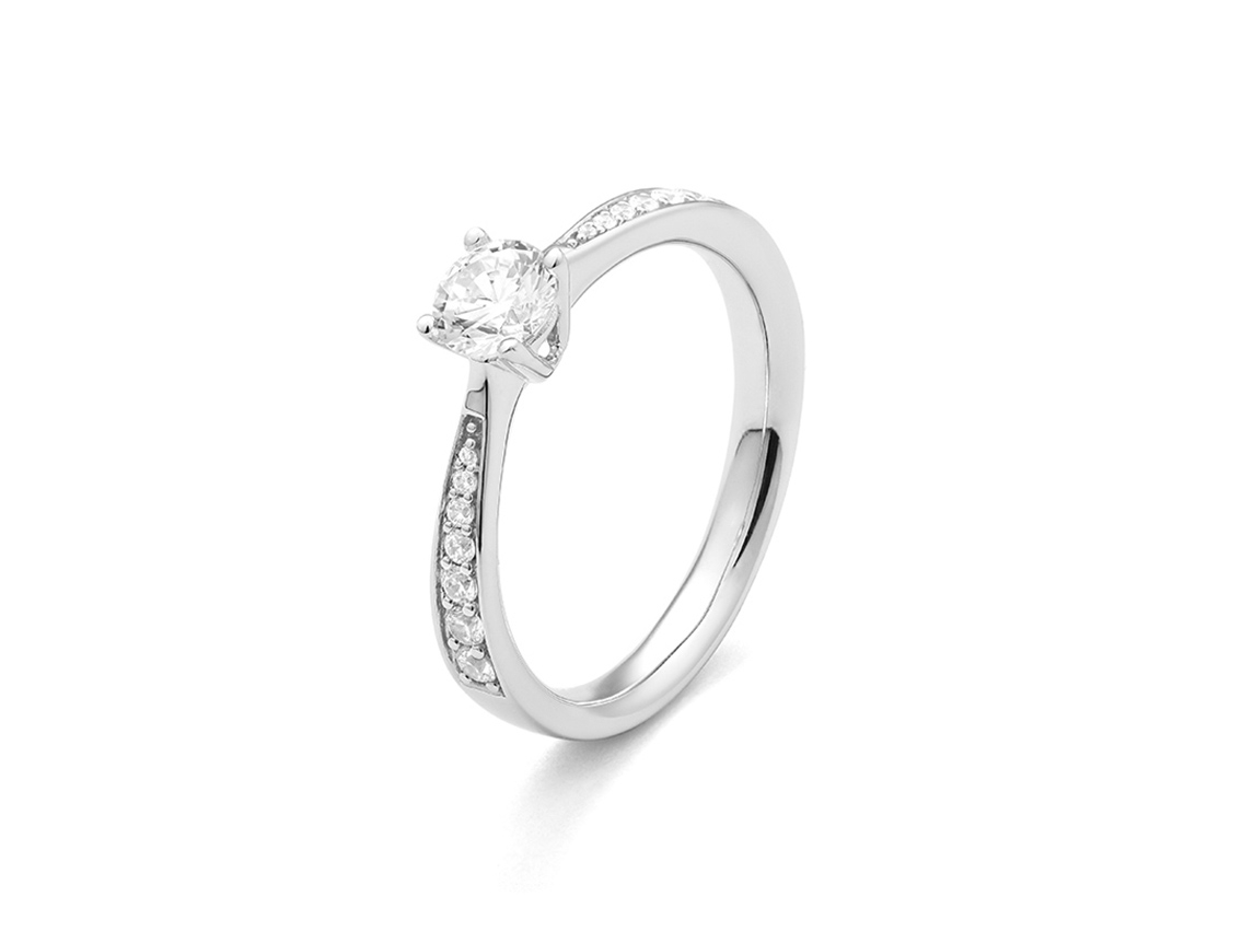 Ring 18kt Weißgold 3,5g Gr.54 Diamanten 0,60ct