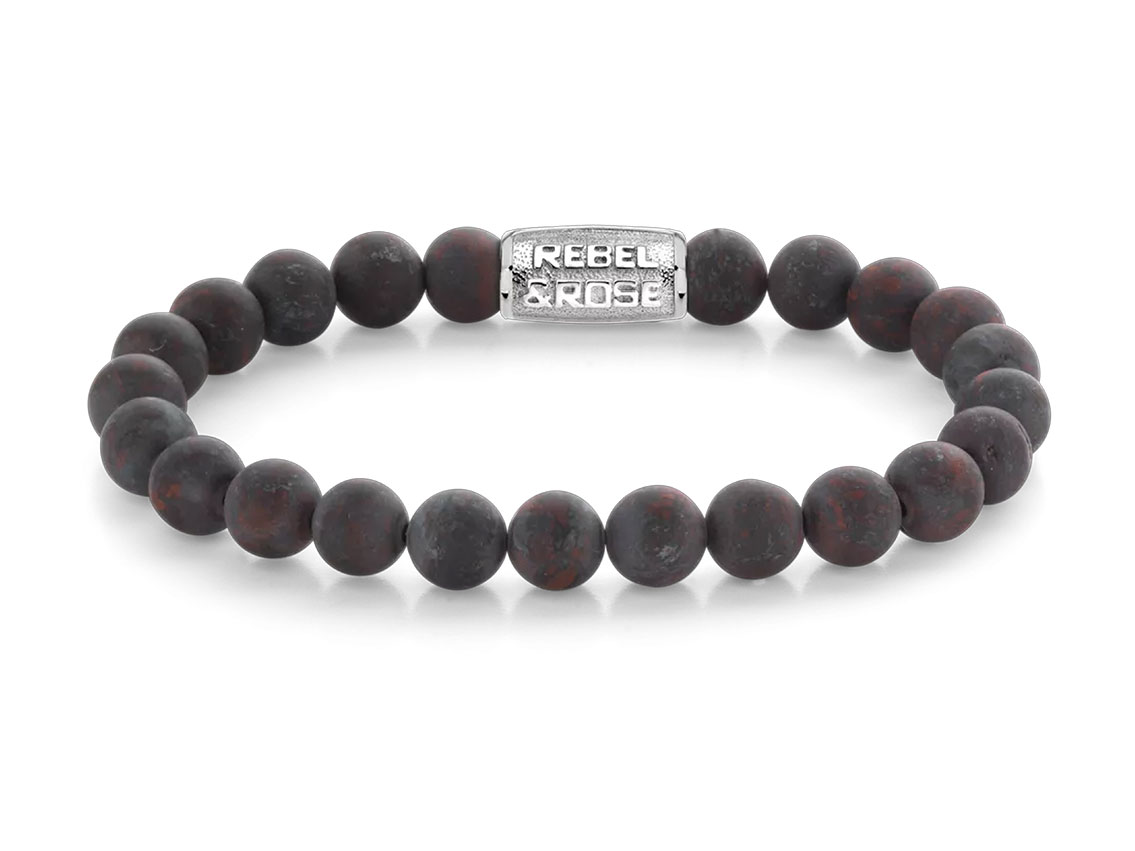 Rebel&Rose Armband matt Red-brown Sugar Brekzienjaspis Stahl 22,6g