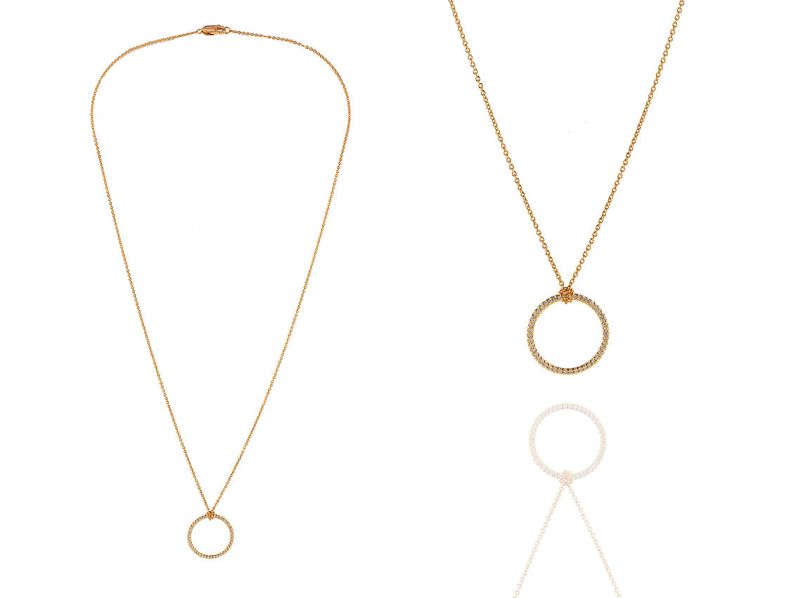 Palido Halskette Anhänger Rund 18kt Rotgold 2,1g Diamanten 0,13ct 