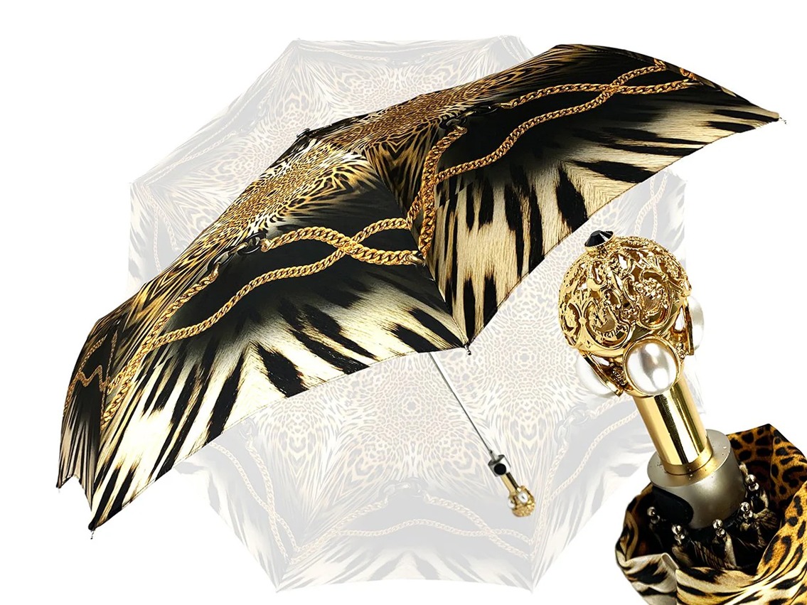 Regenschirm Satin Leopardenmuster Design by il Marchesato
