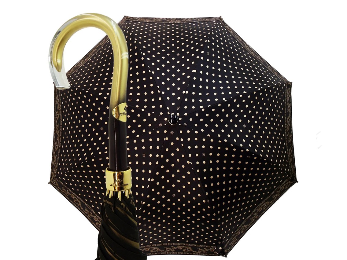 Regenschirm Satin Black Polka Dot Design by il Marchesato