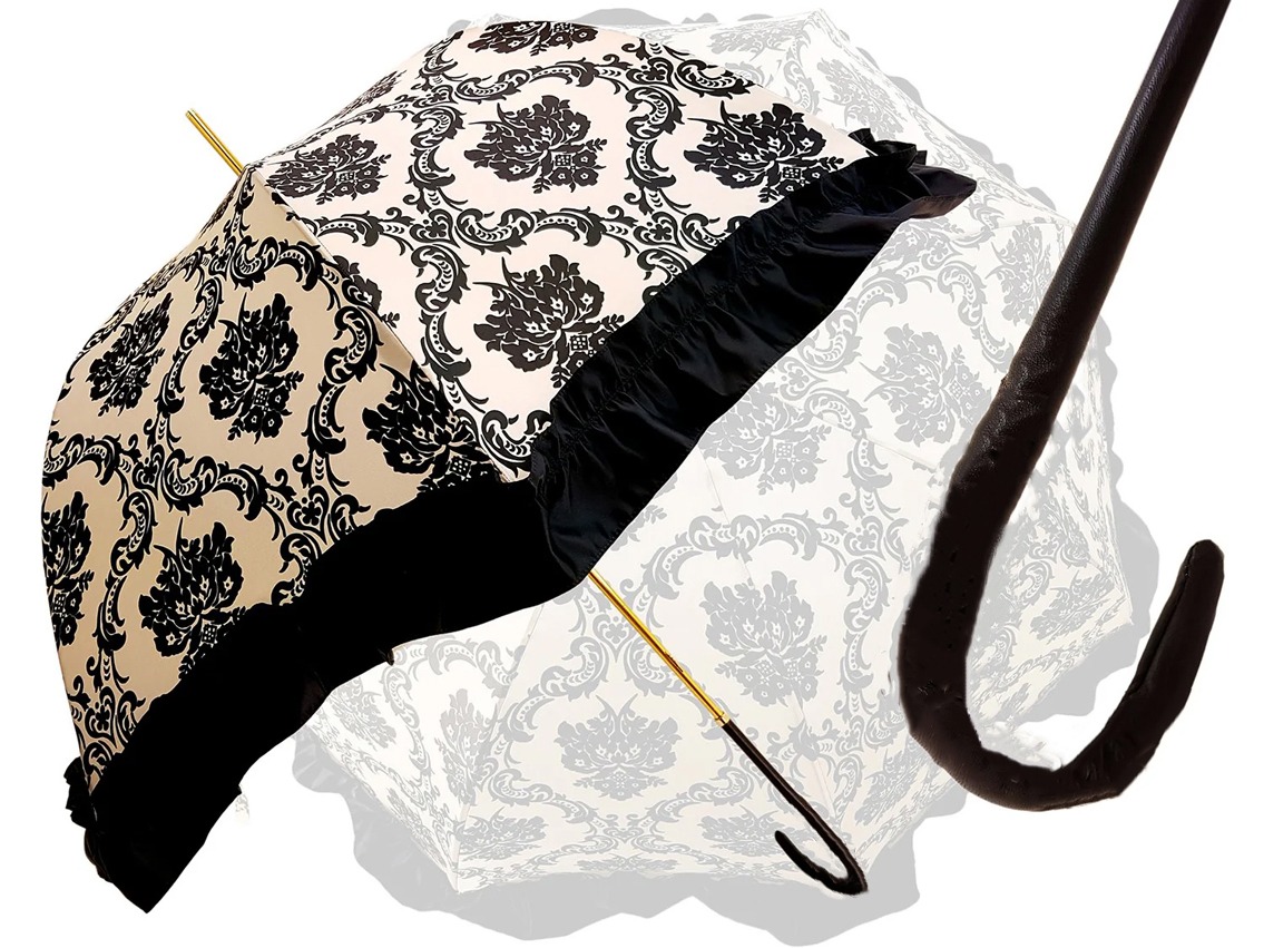 Regenschirm Satin Black & White Design by il Marchesato