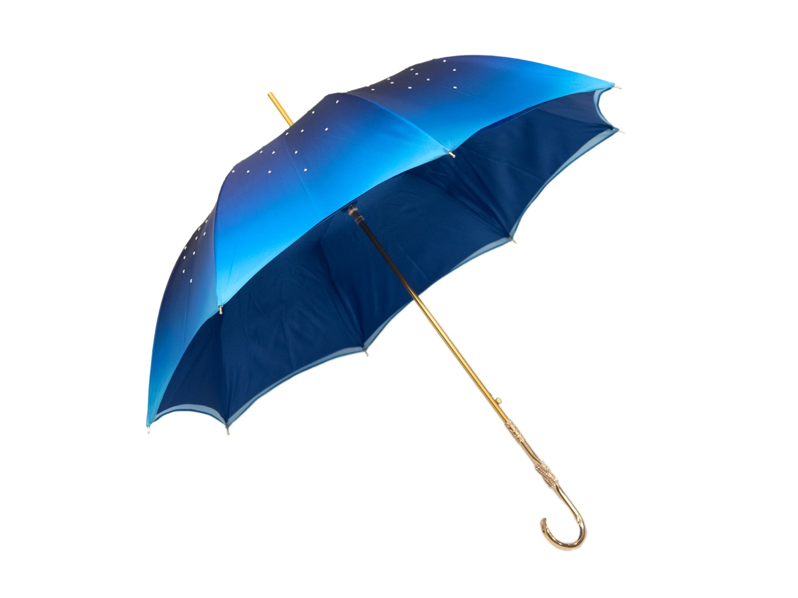 Regenschirm Satin Blau Swarovski Design by il Marchesato