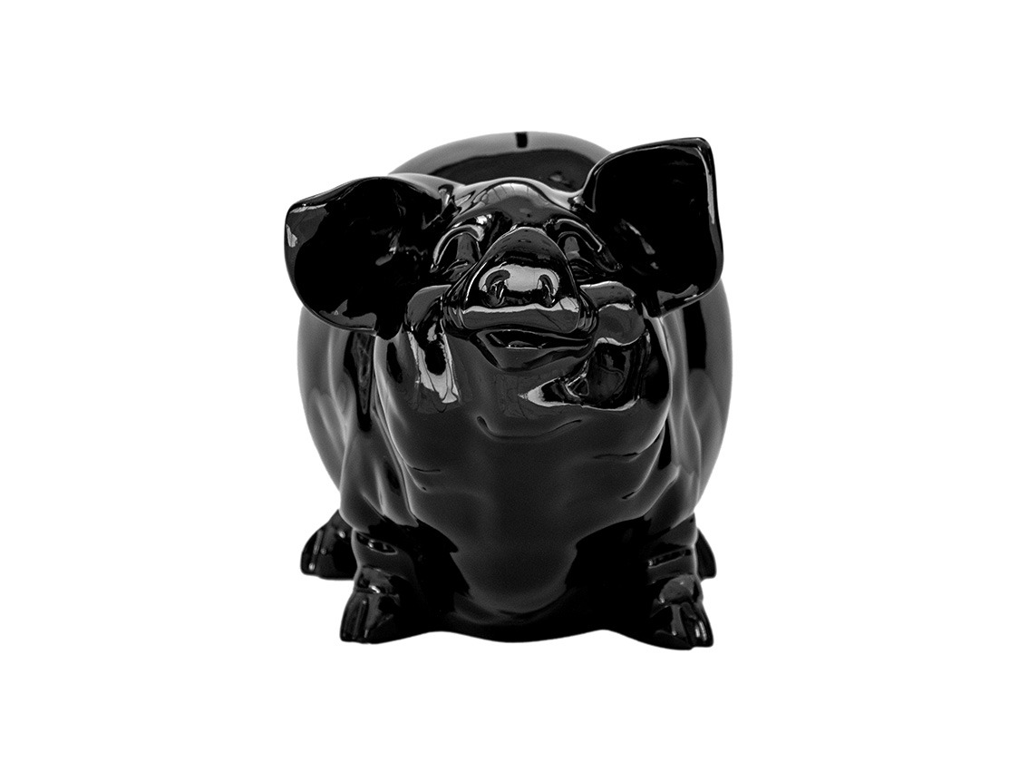 Pop Art Skulptur Sparschwein Black 31 x 41cm 