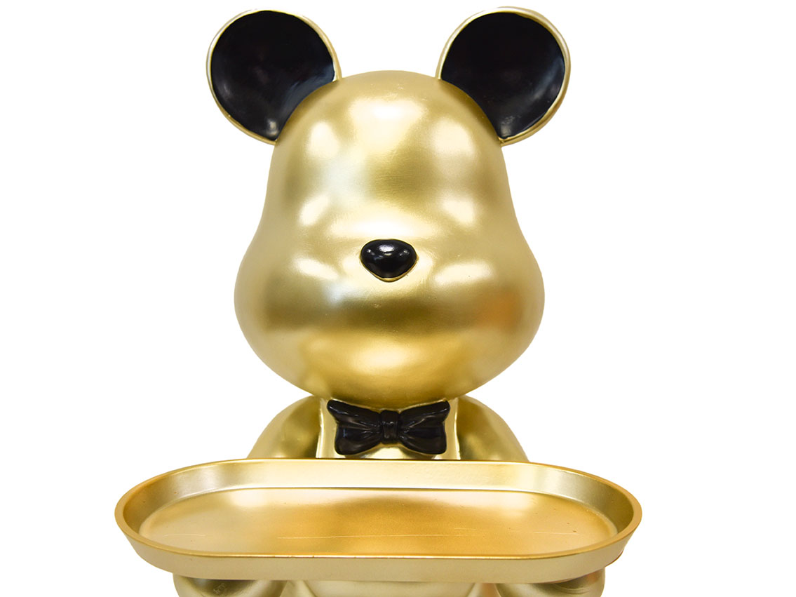 Pop Art Skulptur Teddybear Gold 70 x 35cm